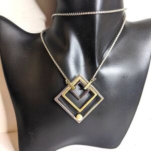 NWOT Chico's Geometric Pendant Necklace 36 Inches